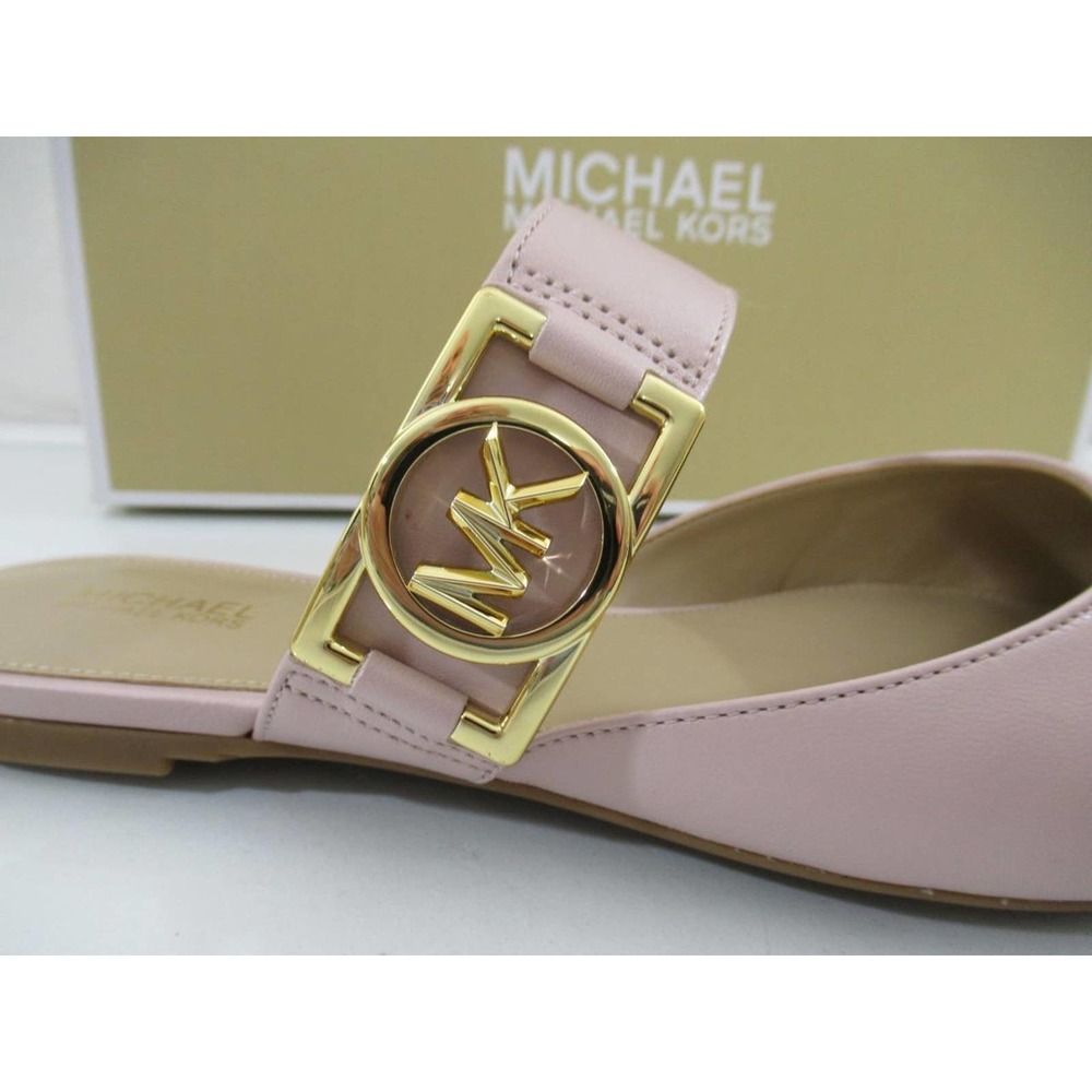 Michael Kors April Flex Flat Slip On Mule MK Logo Hardware Soft Pink - Picture 5 of 10